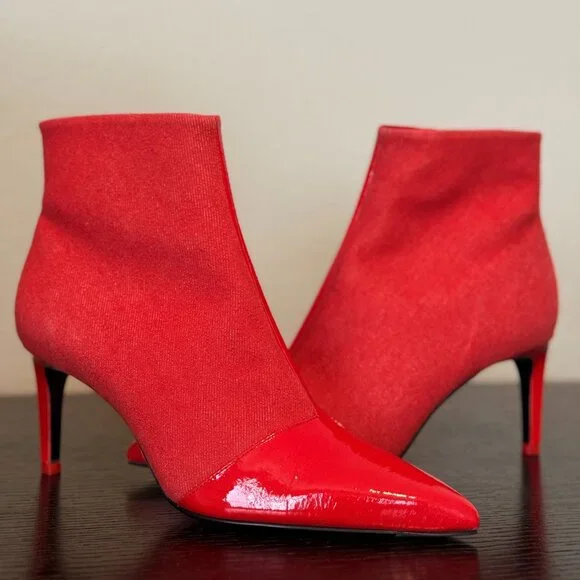 ! NWT Stunning Rag & Bone Red Denim Beha Boot ! - Picture 1 of 8